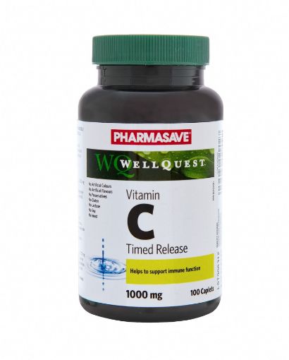 Picture of PHARMASAVE WELLQUEST VITAMIN C TIMED RELEASE 1000MG TABLETS 100S